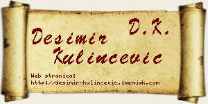 Desimir Kulinčević vizit kartica